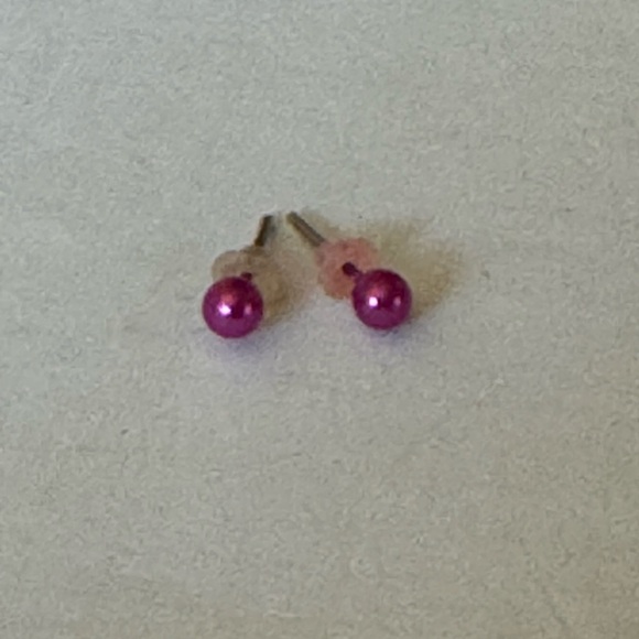 Set of 5 Items!  Brightly Colored Jewelry!  4 pr tiny earrings & 1 necklace! - Picture 7 of 8